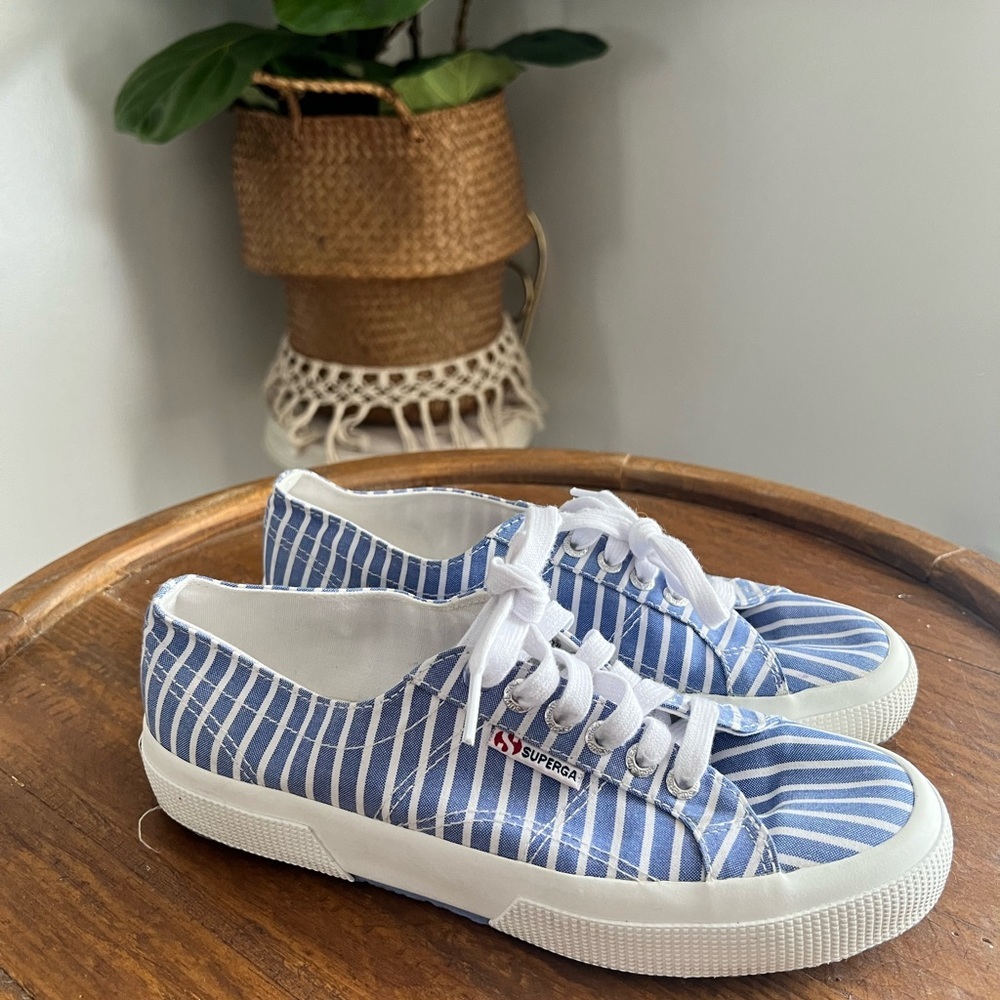 SUPERGA | Pinstripe Canvas Sneakers - Picture 2 of 10